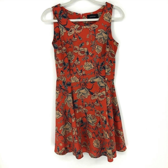 MinkPink Orange Floral Sleeveless Rachel Dress - Picture 2 of 6